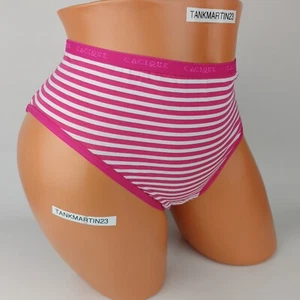 NWT LANE BRYANT CACIQUE COTTON HIPSTER PLUS 18/20 PANTY HOT PINK WHITE STRIPE - Picture 1 of 6