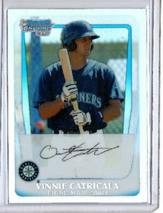 2011 Bowman Chrome Vinnie Catricala 1st Chrome REFRACTOR #ed 485/799 MARINERS - Picture 1 of 2