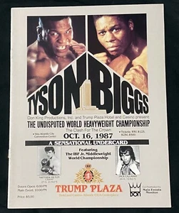 RARE MIKE TYSON v TYRELL BIGGS FIGHT PROGRAM 10/16/1987 FANTASTIC CONDITION ! - Picture 1 of 4