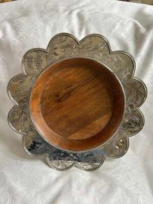 Mackenzie Childs SWEETBRIAR CENTRO DE MESA CUENCO Madera de mango/Aluminio NUEVO m25-my Foto 1 de 4