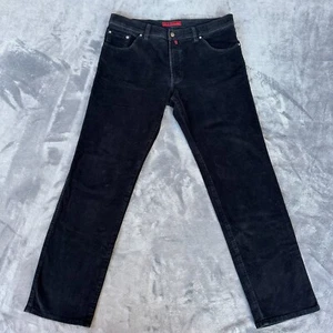 Pantalones de pana Pierre Cardin Jeans para hombre W40 L34 negros pierna recta plana - Imagen 1 de 12