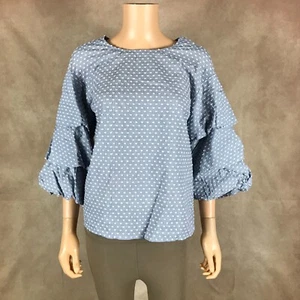 KENSIE Cotton Textured Chambray Top NWT XS - Picture 1 of 15