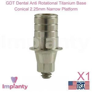 GDT Dental Anti Rotación Titanio Base Cónica 2.25mm Plataforma Estrecha NP - Imagen 1 de 4