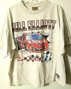 VTG 1993 Bill Elliot Nascar T-Shirt Single Stitch Size XL Budweiser Double Logo - Picture 1 of 6