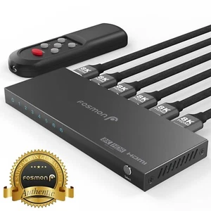 Splitter switch switch HDMI 2.1 8K con telecomando 5 in 1 uscita 48 Gbps alta velocità - Foto 1 di 6