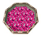 Pink Witchcraft Octagon Wooden Dice Tray, Rolling Tray for D&D tabletop Games