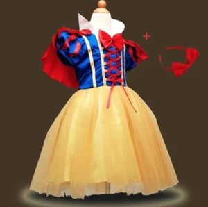 Vestito bambina Biancaneve Carnevale vestitino compleanno 1-10 anni - Foto 1 di 5