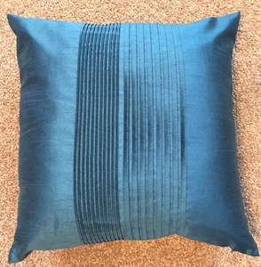 Surya Teal Blue/Green Throw Pillow 18 x 18 Square 100% Polyester Pleated Front - Picture 1 of 4