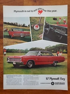 1967 Plymouth Fury Vintage Print Ad - Bild 1 von 1