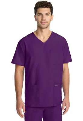 Cherokee WW Originals Scrubs Men's Tuck-in V-Neck Top CK783A EGGN Free Ship - Image 1 of 4