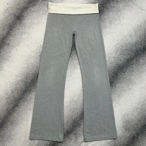 2006 Victoria’s Secret Y2k Fold Over Flare Yoga Leggings Gray White Small - Picture 1 of 8