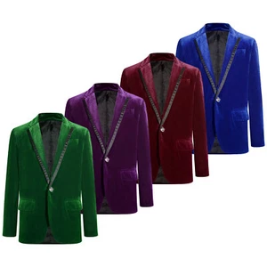 Kids Boys Velvet Blazer Jacket Gentleman Suit Jacket Coats Wedding Outerwear - Picture 1 of 42