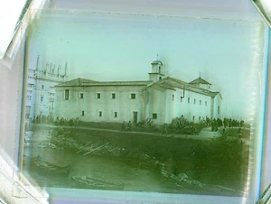 RARE Glass Slide COLUMBIAN EXPOSITION 1893 Chicago Fair LA RABIDA MONASTERY - Picture 1 of 1