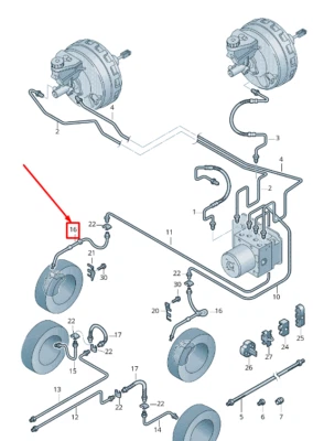Manguera de freno delantera VW AMAROK 2H 2H0611701B nueva Foto 1 de 4