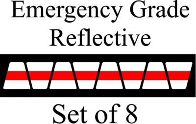 White  w/ Red Stripe HELMET TETS TETRAHEDRONS HELMET STICKER  EMT REFLECTIVE - Image 1 of 3