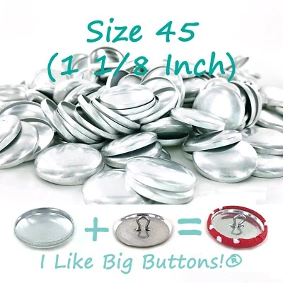 25 Cover Buttons & Tool Kit: WIRE BACK Size 45 (1 1/8"/28mm) Sew Fabric Buttons - Image 1 of 4