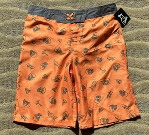 Art Class Boys Sz 16 Orange Grey Skull Skate Swim Trunks Adjustable Style Waist - Picture 1 of 7