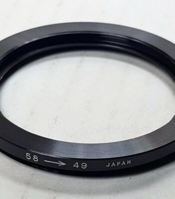 58-49mm Step-Down Lens Filter Converting Adapter Ring 58mm-49mm Metal 58-49 New - Image 1 of 4