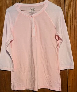 Faded Glory Pink Tagless Button Pullover Shirt 3/4 sleeve S/CH (4-6) PET RESCUE - Picture 1 of 6