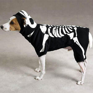 Casual Canine GLOW BONE Skeleton Dog Halloween Costume Glow-In-The-Dark Spooky