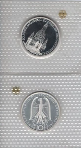 DEUTSCHLAND: 10 DM 1995 J Frauenkirche Dresden SILBER, PP, FOLIERT - Bild 1 von 1