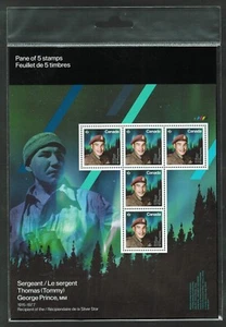 Canadá sc#3361 Sargento Thomas (Tommy) Prince, Panel de 5, Como Nuevo-NH - Imagen 1 de 2