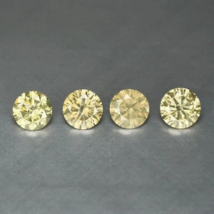 0.49 Cts 4 Pc Untreated Diamond Gray Yellow Sparkling 100% Natural Loose Diamond - Picture 1 of 3