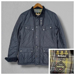 Chaqueta acolchada Barbour Gore-Tex Ariel para hombre mediana negra pana tareas tartán - Imagen 1 de 16