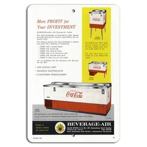 Vintage Beverage-Air Coca-Cola Cooler Sign – Retro Investment Ad - Picture 1 of 1