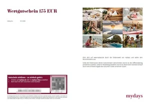 mydays Wertgutschein 175,00 Euro gültig bis 31.12.2026 - Bild 1 von 2