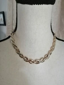 NWT j crew Brush Gold Tone braided statement necklace 16" + 2" - Picture 1 of 3