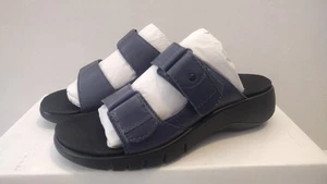 NEW ROMIKA JOSEF SIEBEL LEATHER SLIP ON SANDALS BLUE 37( 6-6.5) - Picture 1 of 8