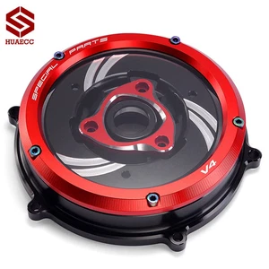 Cubierta de borde transparente embrague motor modificado para Ducati Panigale V4 S 2018-2021 - Imagen 1 de 18