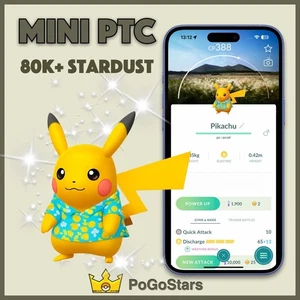 Pokémon PTC Go - Shiny Pikachu Blue Shirt Jeju Stamp Rally✨Special Background✨ - Picture 1 of 1