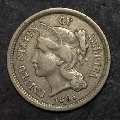 1881 Three Cent Nickel XF   Lot 2233 - Image 1 of 2