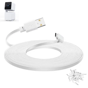 20 ft Cable for WYZE Cam Pan v3 Camera Flat Micro USB Extension Power Cord 90 - Picture 1 of 6