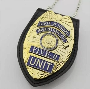 US Hawaii Five-0 Badge Hawaii 5 o Badge & Kette Gürtel Leder Badge Holder - Bild 1 von 5