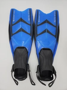 Deep See Aqua Glide Adjustable Snorkel Dive Split Fins S/M 5-8.5 Blue Black - Picture 1 of 8
