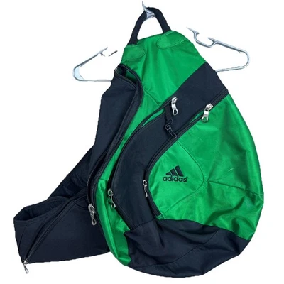 Vtg Adidas Sling Backpack Bag Load Spring Crossbody Shoulder Strap RARE Green - Image 1 of 4