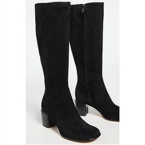 NUEVO CON ETIQUETAS $595 Vince Maggie Botas Negras Hasta la Rodilla Gamuza Talla 39 (8.5 EE. UU.) - Imagen 1 de 11