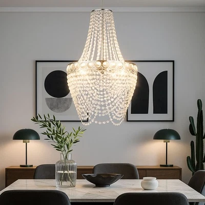 Lampadario Lampada a Sospensione Plafoniera Luce Kristallleuchte LED H 150 CM - Immagine 1 di 4