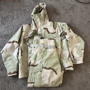Military Issue Chemical Protective NFR Overgarment Suit Large/ Reg Desert Camo - Picture 1 of 3