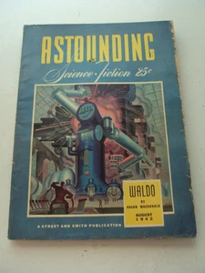 Astounding Science Fiction pulp, August 1942, robot cover "Waldo" - Bild 1 von 5