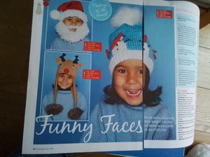 childs funny faces hat knitting pattern from magazine (6c) - Picture 1 of 3