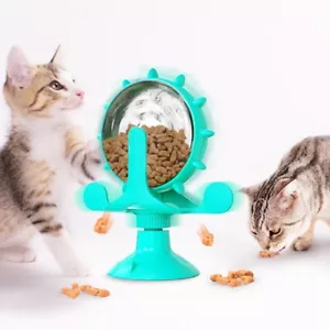 Windmill Feeder Wheel Cat Slow Dog Toys Food Leaker Funny Interactive Rotating - Picture 1 of 13