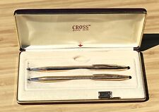 CROSS 14K Gold Filled Pen & Pencil Set w/ Case Box Pre-owned ESTATE FIND!