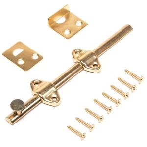 WESSEL 6" Door Surface Bolt Latch Security Privacy Lock Brass Painted - Picture 1 of 7
