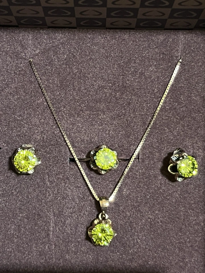 D’Amante Trittico Argento Bronzato Zirconia 1’ Scelta Verde Smeraldo - Immagine 1 di 4