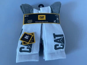 CATERPILLAR “CAT” 6 PK MEN'S  WORK/BOOT SOCKS MID-WEIGHT Anti-Odor Sz 8-12 NWT - Picture 1 of 10