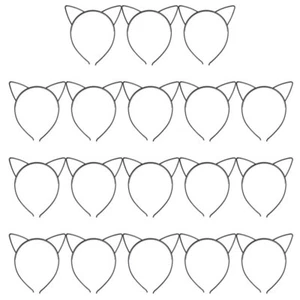 18PCS Cat Ear Costume Accessories Hairbands Hoops Curler Headwear Black - Picture 1 of 12
